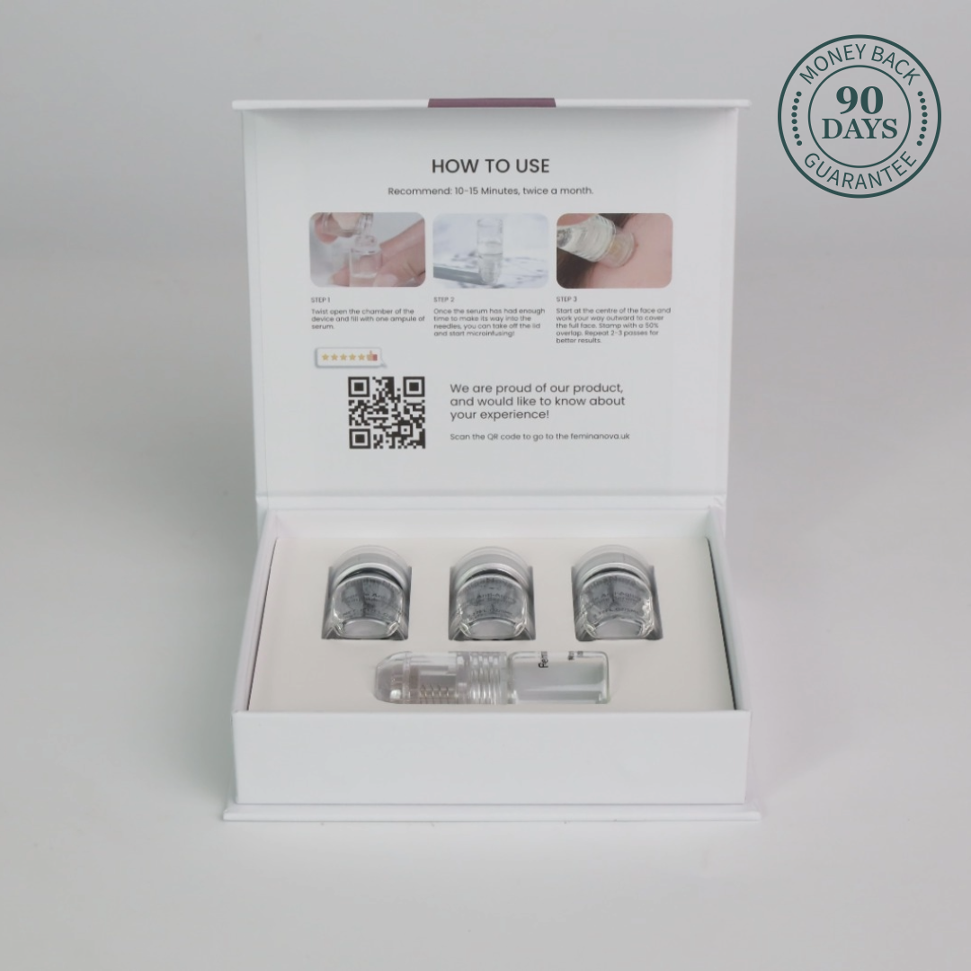 Clinical At Home Treatment Look Years Younger In 5 Min BCFY packaging with usage instructions and guarantees.